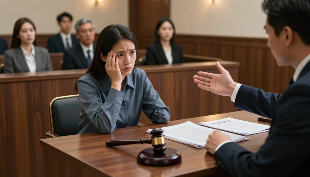 A dramatic courtroom scene illustrating the concept of medical malpractice incidents. In the foreground, a judge's gavel rests on a polished wooden desk, symbolizing justice. To the side, a lawyer, dressed in a professional suit, gestures passionately while presenting a case related to medical negligence. In the middle ground, a concerned patient is seated, looking anxious, with medical documents fanned out on the table. In the background, a jury listens intently, with expressions conveying seriousness and contemplation. The lighting is warm and focused on the subjects, creating a dramatic atmosphere that enhances the legal tension. The image is captured from a slightly elevated angle to provide a clear view of the courtroom dynamic, evoking a sense of urgency in navigating the legal complexities of medical accidents.